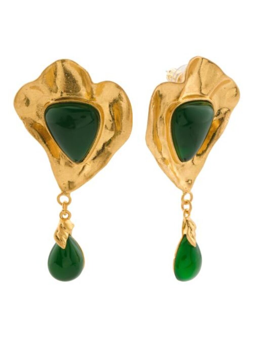 DANNIJO Green Stone Drop Earrings